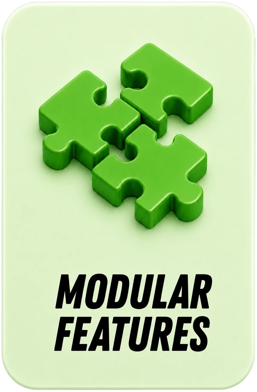 card modular features