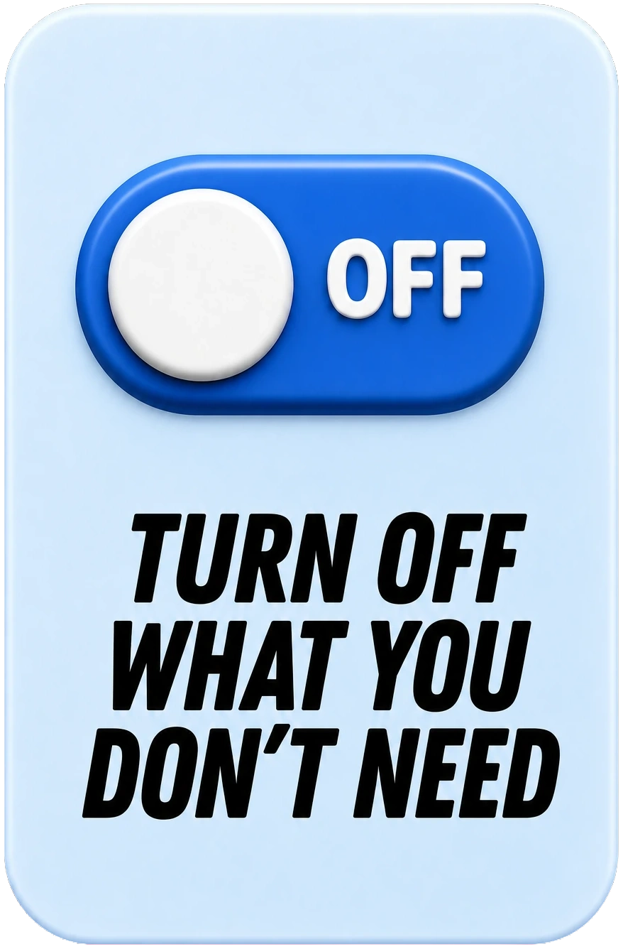 card turn off what you dont need copy