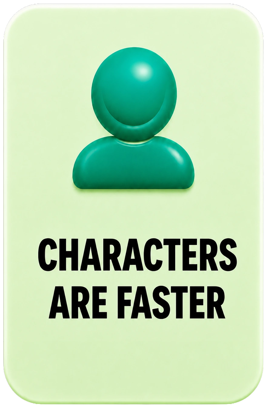 characters are faster trim11