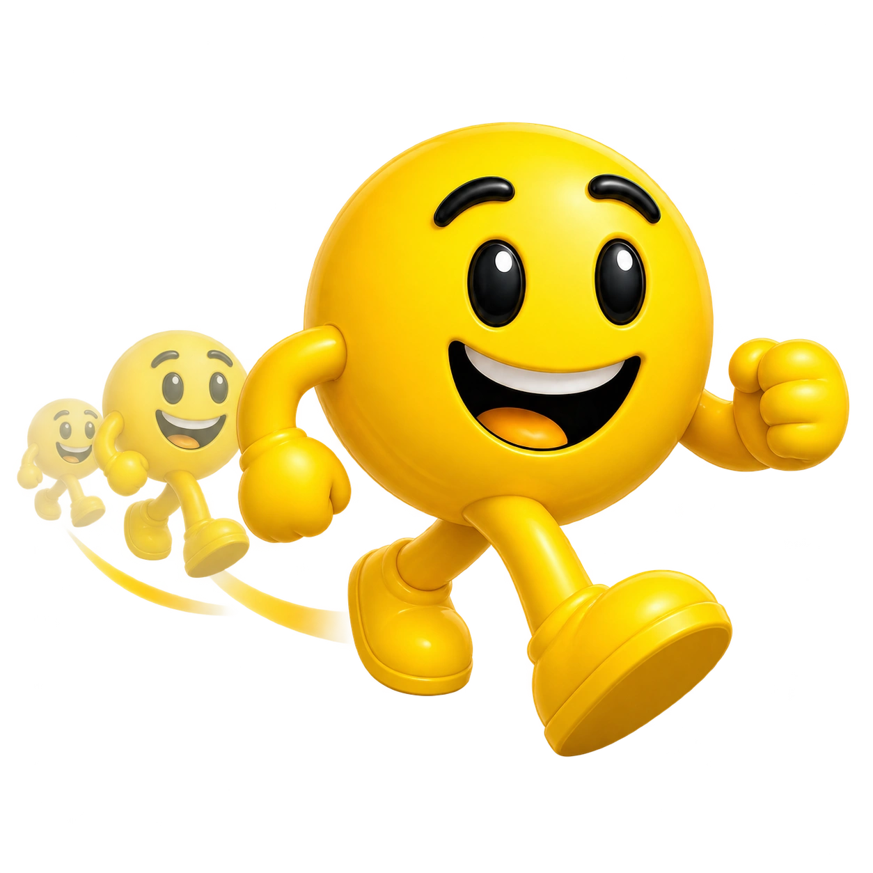hero walk cycle glossy 3d transparent